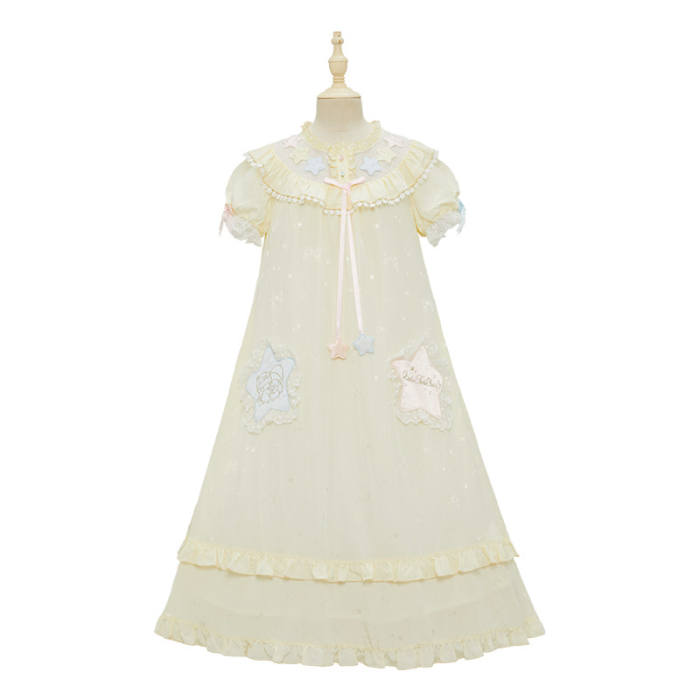 Summer Fairy Sanrio Collaborated The Twins Lolita Yellow OP and Pink Blue JSK