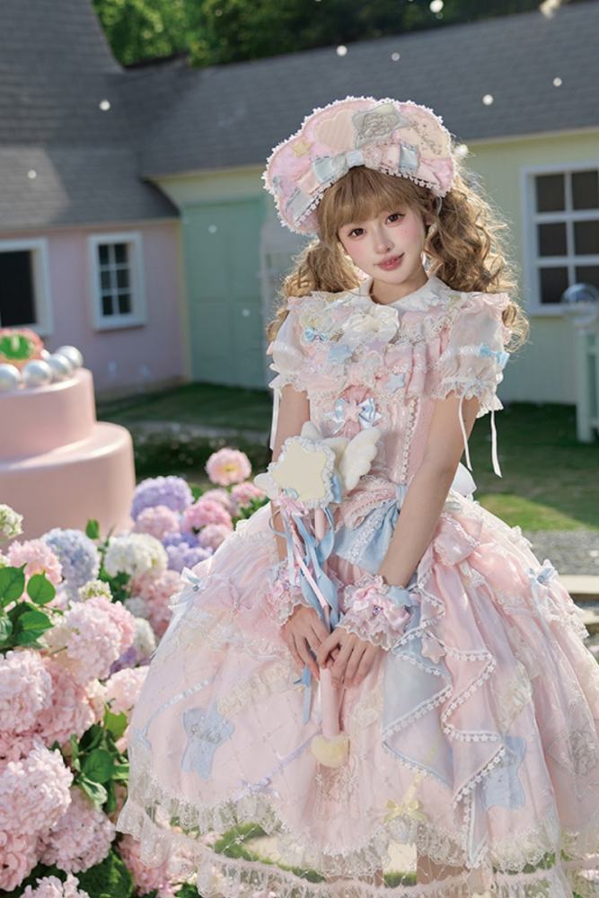 Summer Fairy Sanrio Collaborated The Twins Gorgeous Lolita JSK Top and Skirt