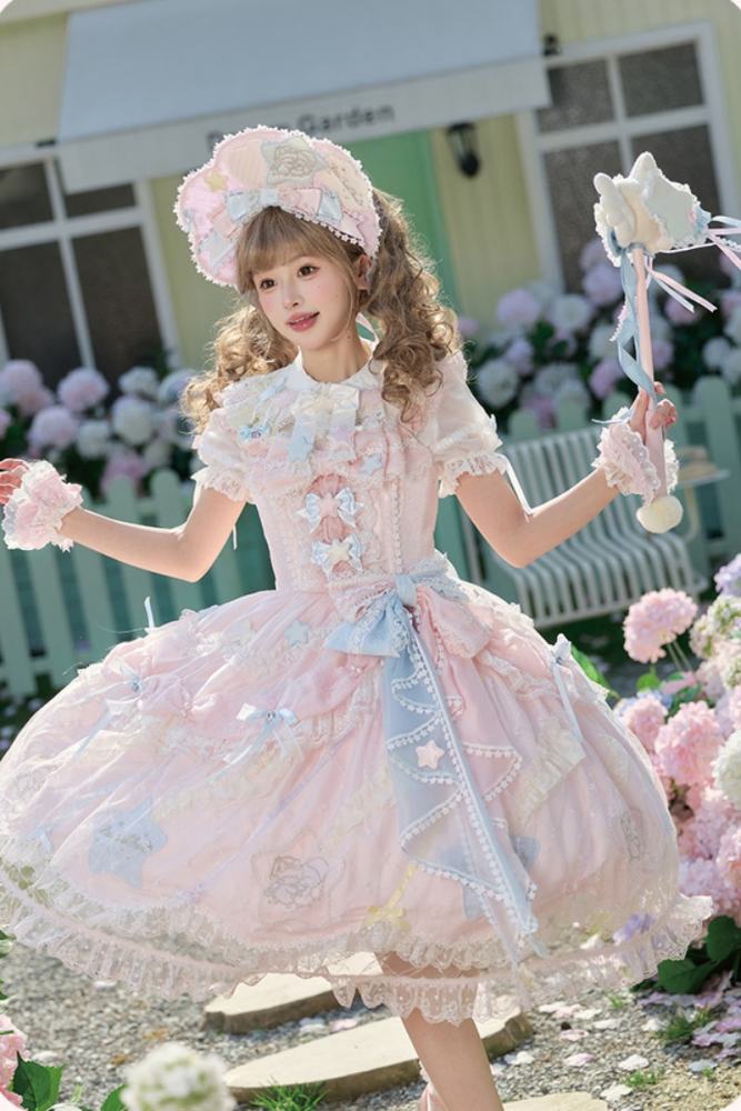 Summer Fairy Sanrio Collaborated The Twins Gorgeous Lolita JSK Top and Skirt