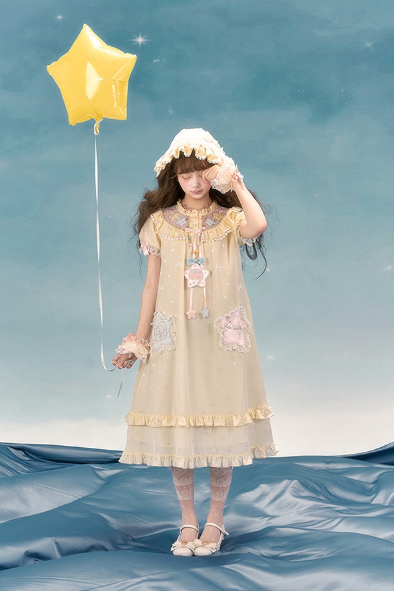 Summer Fairy Sanrio Collaborated The Twins Lolita Yellow OP and