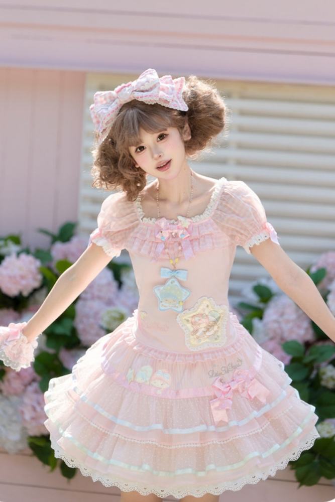 Summer Fairy Sanrio Collaborated The Twins Gorgeous Lolita JSK Top and Skirt