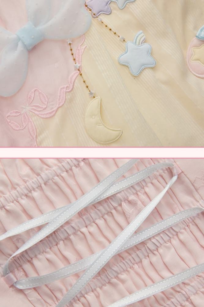 Summer Fairy Sanrio Collaborated The Twins Lolita Yellow OP and Pink Blue JSK