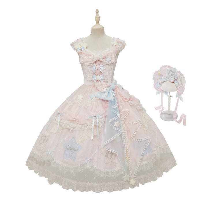 Summer Fairy Sanrio Collaborated The Twins Gorgeous Lolita JSK Top and Skirt