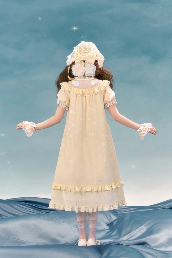 Summer Fairy Sanrio Collaborated The Twins Lolita Yellow OP and Pink Blue JSK