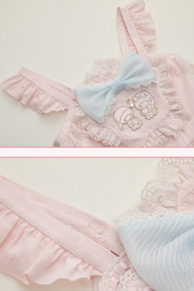 Summer Fairy Sanrio Collaborated The Twins Lolita Yellow OP and Pink Blue JSK