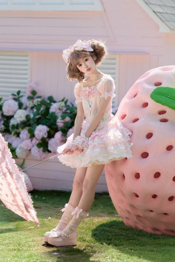 Summer Fairy Sanrio Collaborated The Twins Gorgeous Lolita JSK Top and Skirt