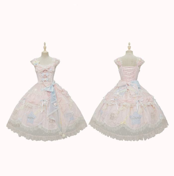 Summer Fairy Sanrio Collaborated The Twins Gorgeous Lolita JSK Top and Skirt