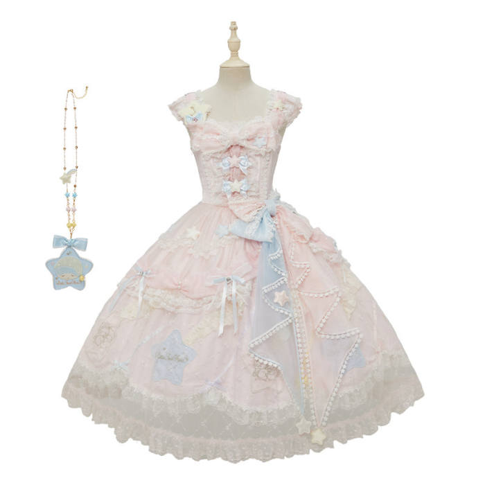Summer Fairy Sanrio Collaborated The Twins Gorgeous Lolita JSK Top and Skirt