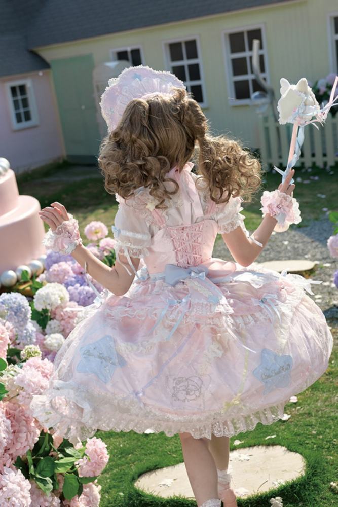 Summer Fairy Sanrio Collaborated The Twins Gorgeous Lolita JSK Top and Skirt