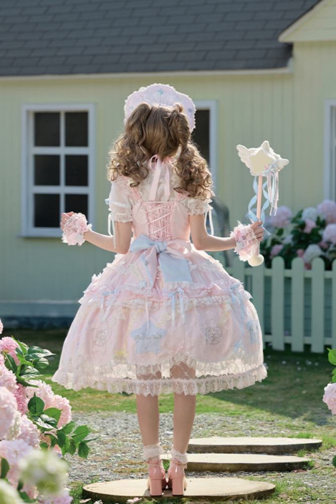 Summer Fairy Sanrio Collaborated The Twins Gorgeous Lolita JSK Top and Skirt