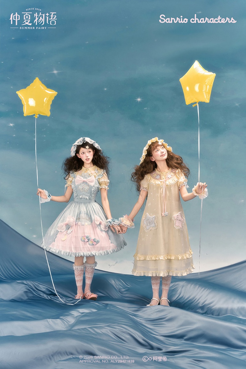 Summer Fairy Sanrio Collaborated The Twins Lolita Yellow OP and