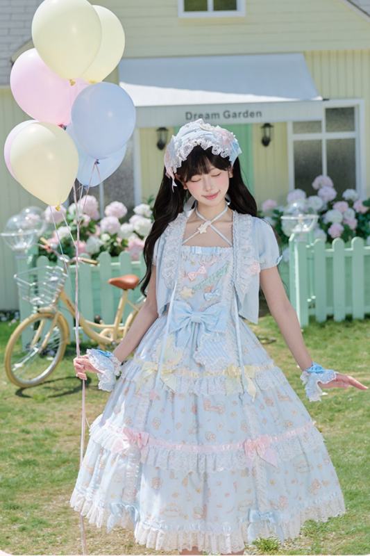 Summer Fairy Sanrio Collaborated The Twins Lolita Cut OP and JSK