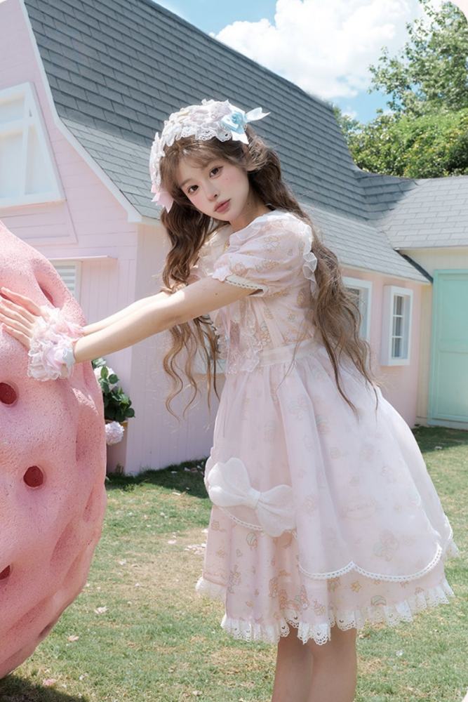 Summer Fairy Sanrio Collaborated The Twins Lolita Apron Bag and Headdress