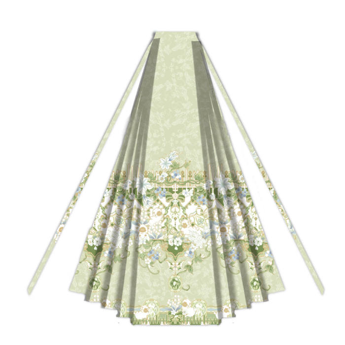 Huaxianji Hanfu Qi Lolita Horse Face Skirt Top Overdress and Headdress