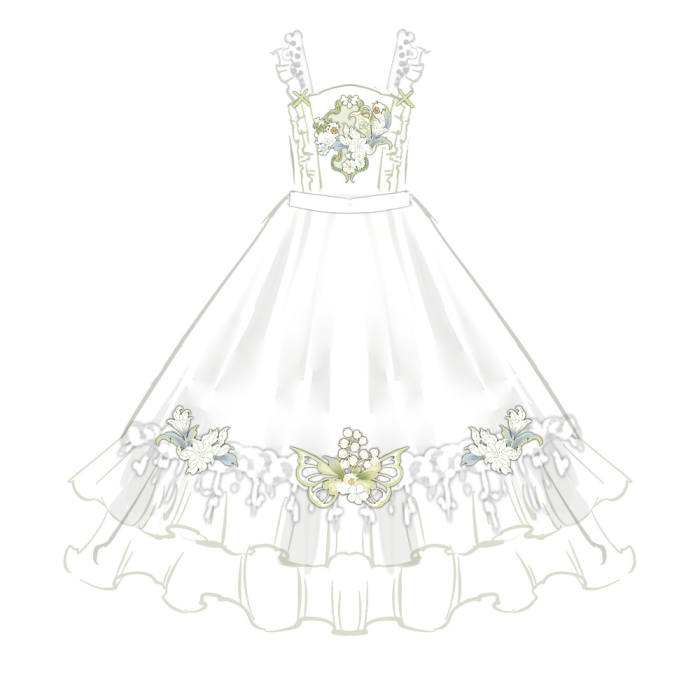 Huaxianji Hanfu Qi Lolita Horse Face Skirt Top Overdress and Headdress