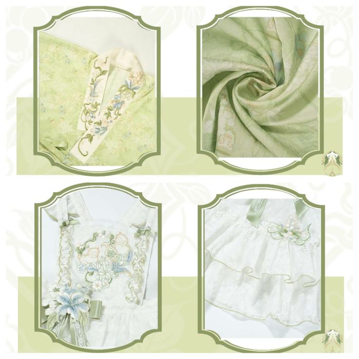 Huaxianji Hanfu Qi Lolita Horse Face Skirt Top Overdress and Headdress