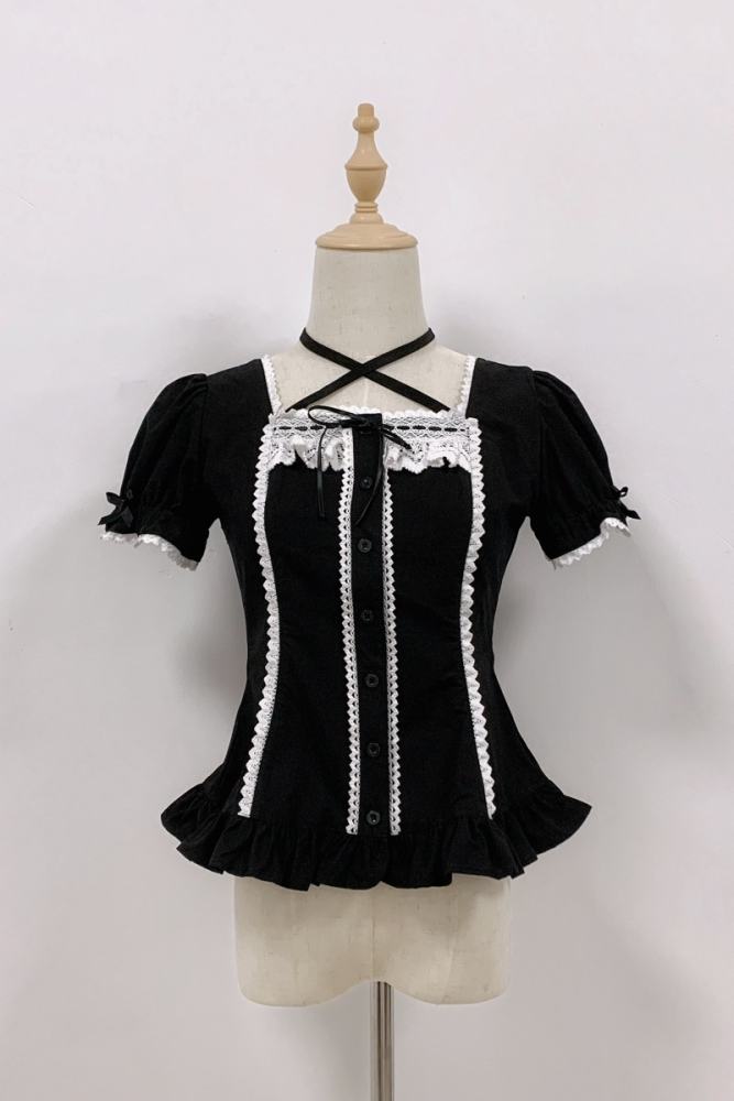 Rose and Neverland Haruhime Momoko Cotton Lolita Blouse Old School