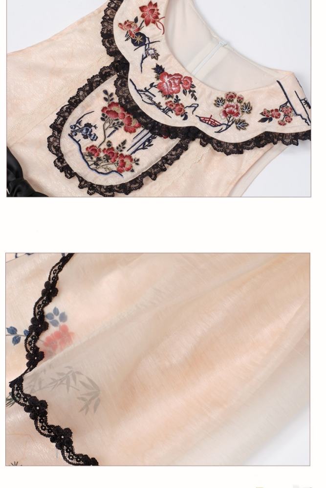 Yimu Walnut ~Flower Bird Amber~ Hanfu Qi Lolita JSK Top Cape and Hat
