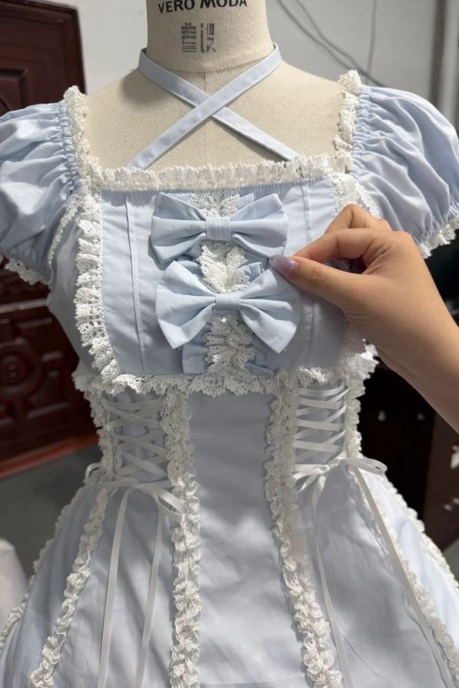 Candy Berry Cotton Lolita One Piece Dress and Headbow 4 Colors