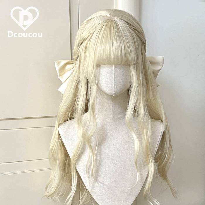 Dcoucou Pollin Girls Long Curls Lolita Wigs and Side Clips
