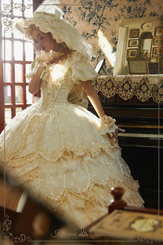 Hinana Queena Retro Floor Length Wedding Gown Dress 4 Colors
