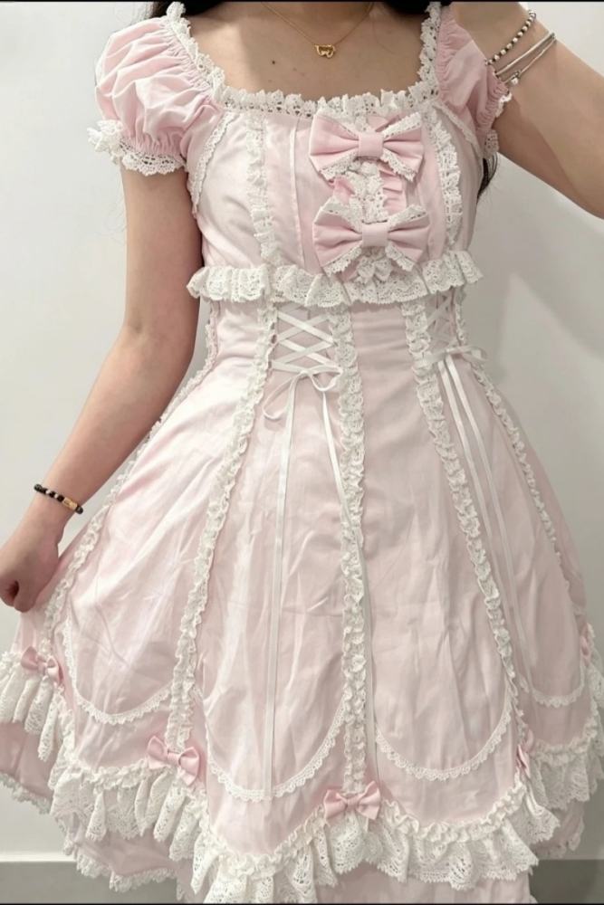 Candy Berry Cotton Lolita One Piece Dress and Headbow 4 Colors