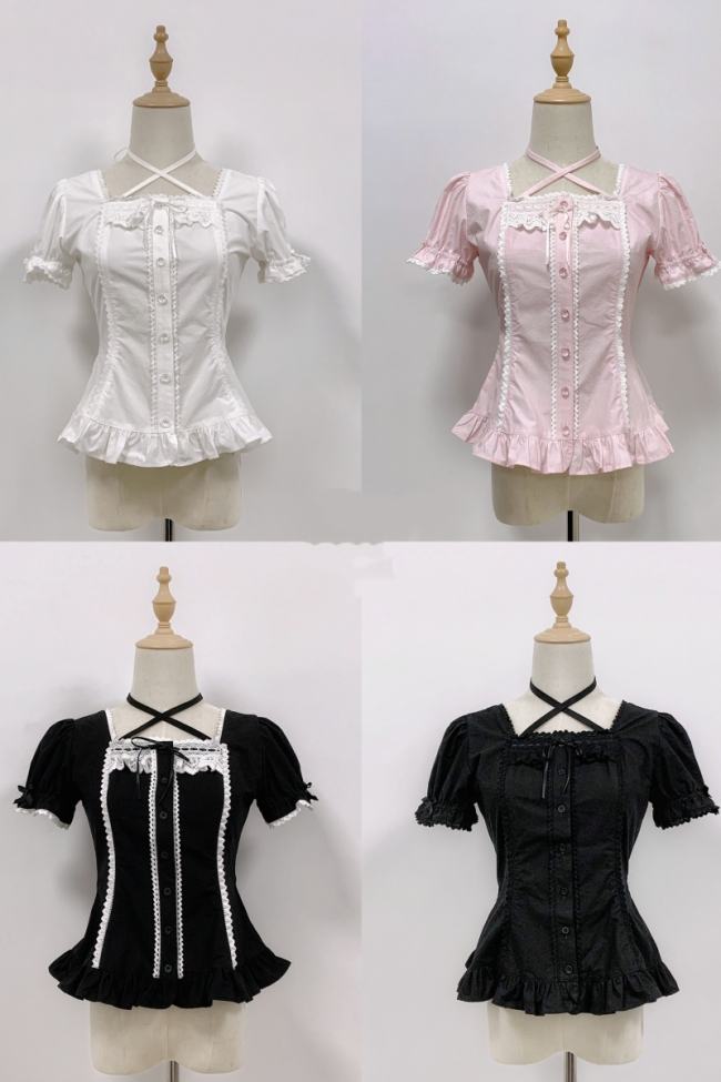 Rose and Neverland Haruhime Momoko Cotton Lolita Blouse Old School