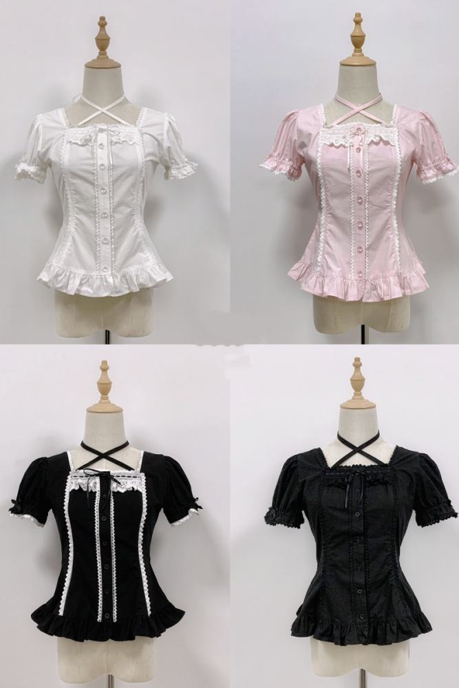 Rose and Neverland Haruhime Momoko Cotton Lolita Blouse Old School