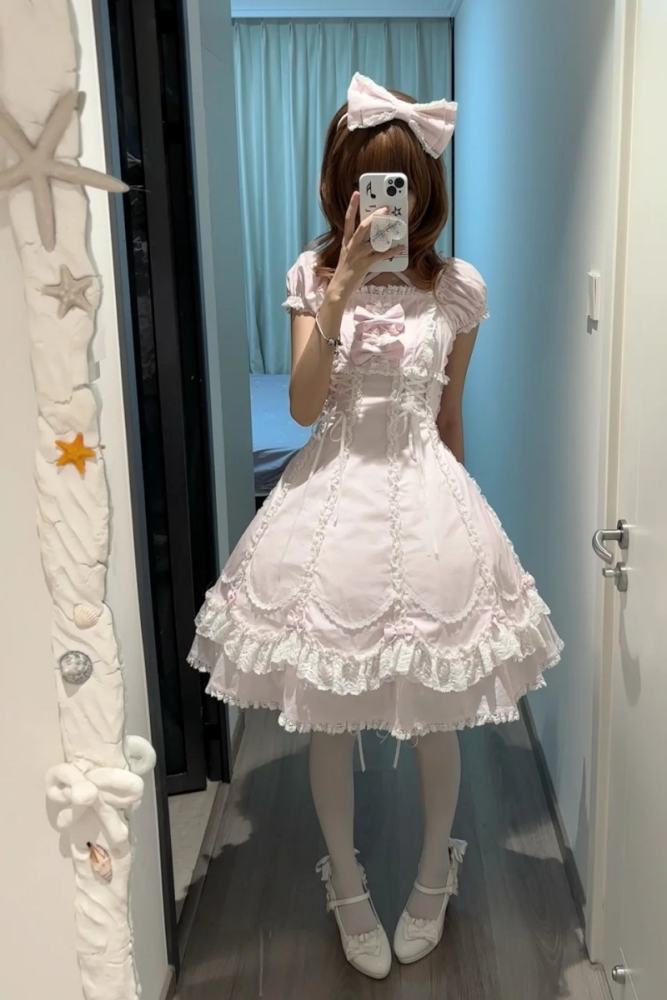 Candy Berry Cotton Lolita One Piece Dress and Headbow 4 Colors