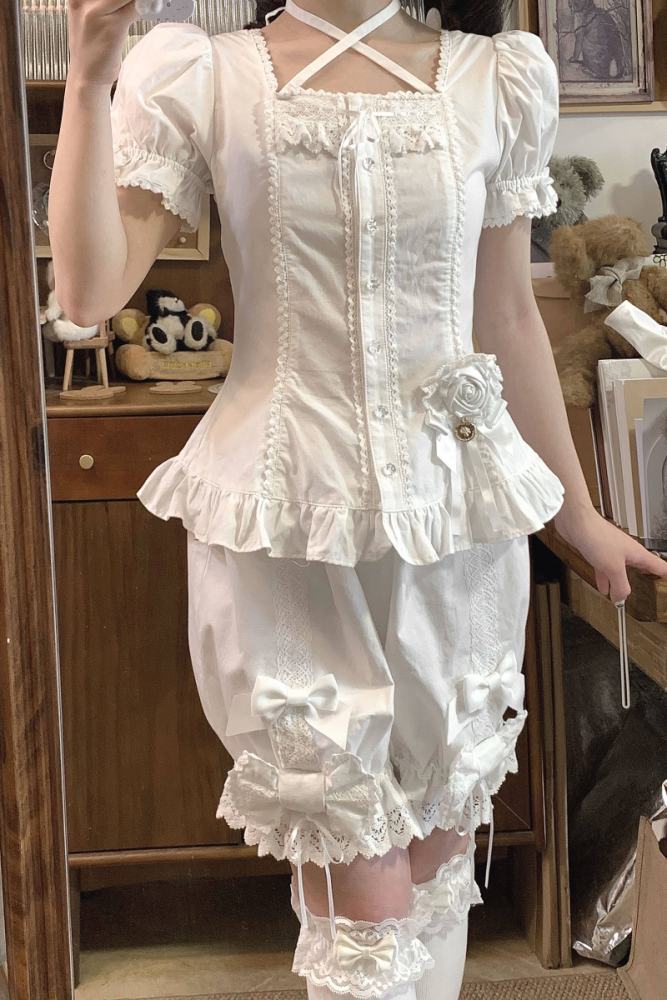 Rose and Neverland Haruhime Momoko Cotton Lolita Blouse Old School