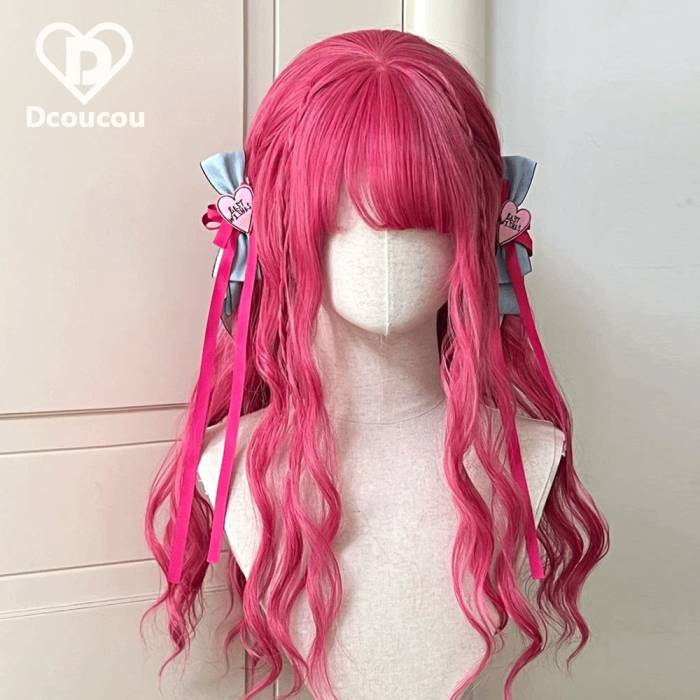 Dcoucou Pollin Girls Long Curls Lolita Wigs and Side Clips