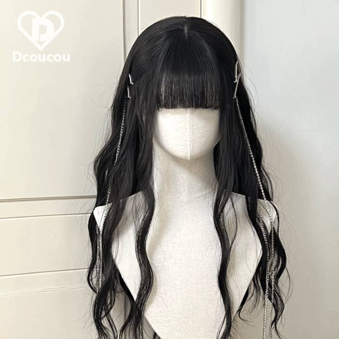 Dcoucou Pollin Girls Long Curls Lolita Wigs and Side Clips