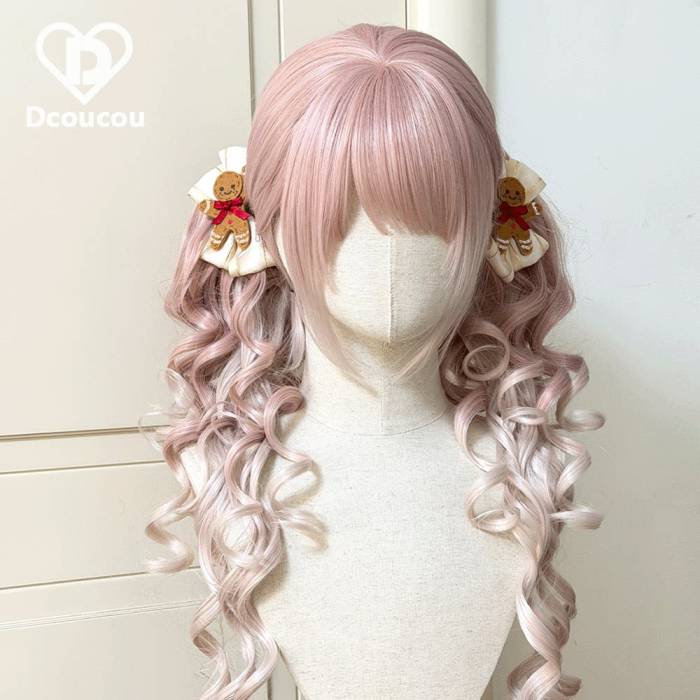 Dcoucou Short Bobo Double Ponytails Curls Lolita Wigs