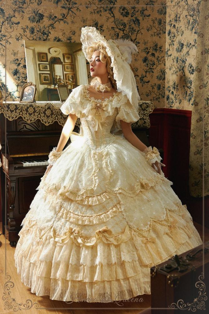 Hinana Queena Retro Floor Length Wedding Gown Dress 4 Colors