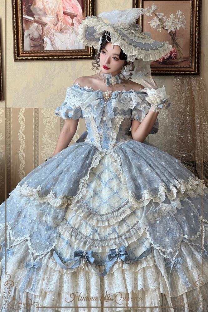 Hinana Queena Retro Floor Length Wedding Gown Dress 4 Colors