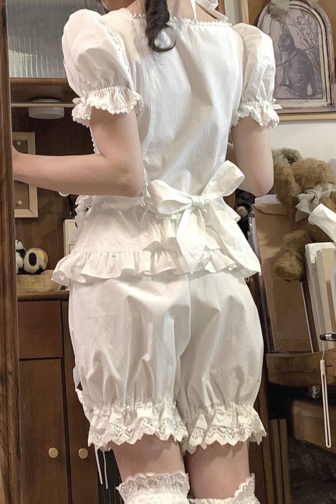 Rose and Neverland Haruhime Momoko Cotton Lolita Blouse Old School