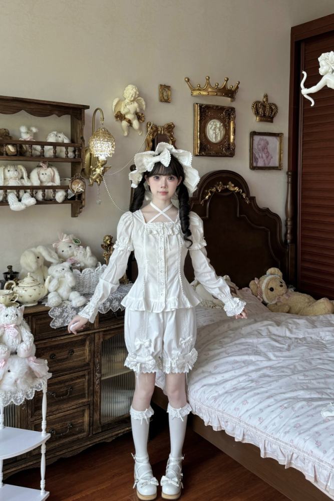 Rose and Neverland Haruhime Momoko Cotton Lolita Blouse Old School