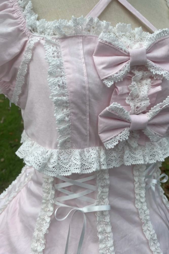 Candy Berry Cotton Lolita One Piece Dress and Headbow 4 Colors