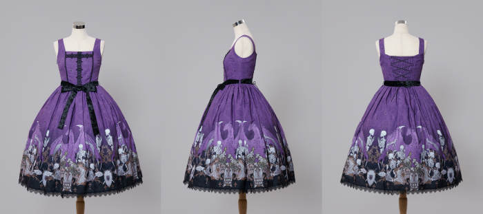 Nnstar Dragon Bone Lily Retro Gothic JSK Lolita Prints Dress