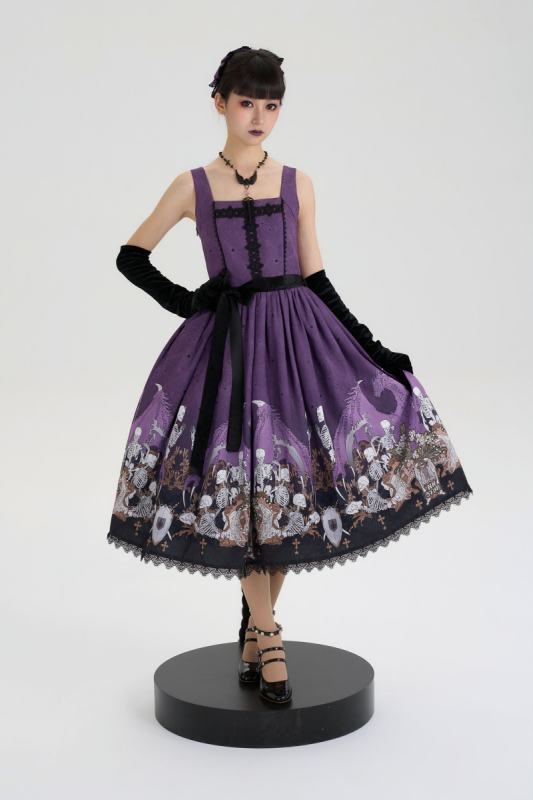 Nnstar Dragon Bone Lily Retro Gothic JSK Lolita Prints Dress