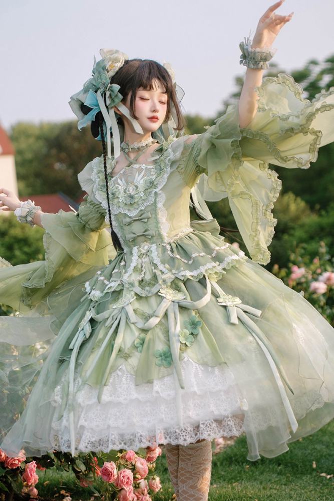Bramble Rose ~Flower Stream~ Hanfu Qi Lolita OP 4 Colors