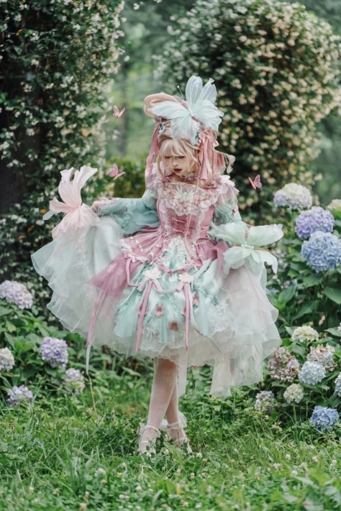 Bramble Rose ~Flower Stream~ Hanfu Qi Lolita OP 4 Colors