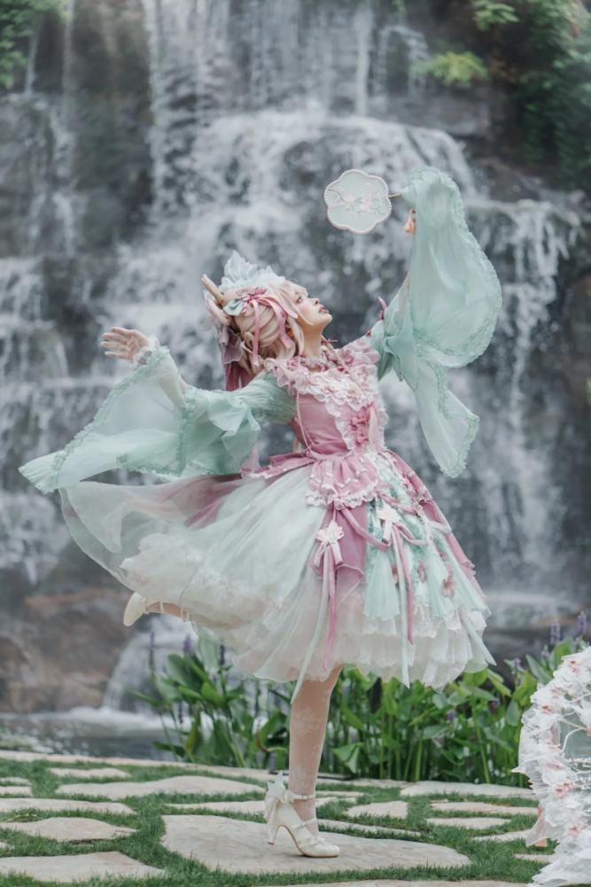 Bramble Rose ~Flower Stream~ Hanfu Qi Lolita OP 4 Colors