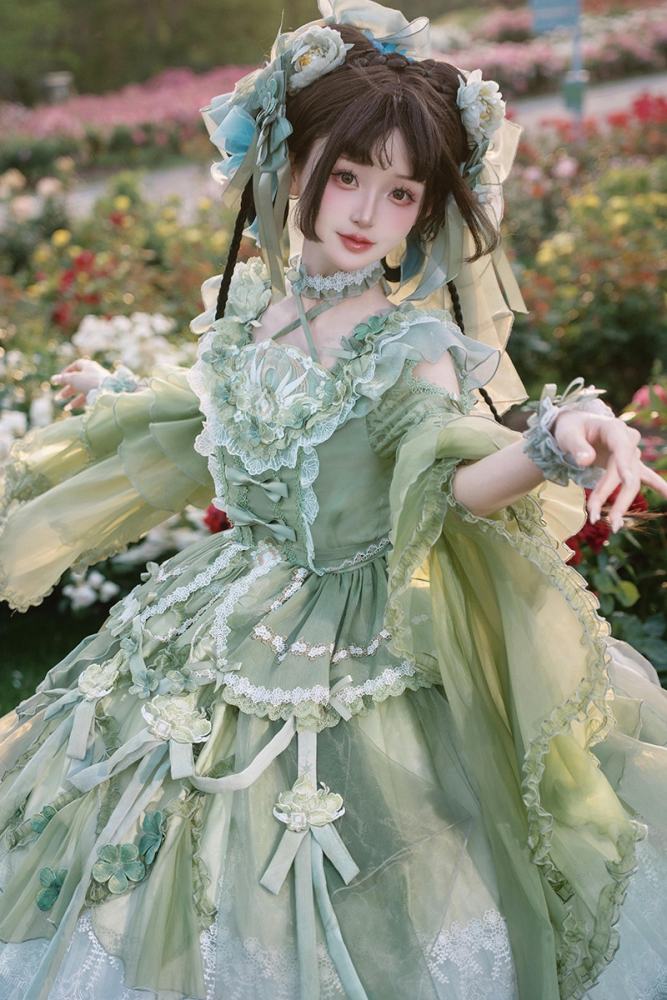 Bramble Rose ~Flower Stream~ Hanfu Qi Lolita OP 4 Colors
