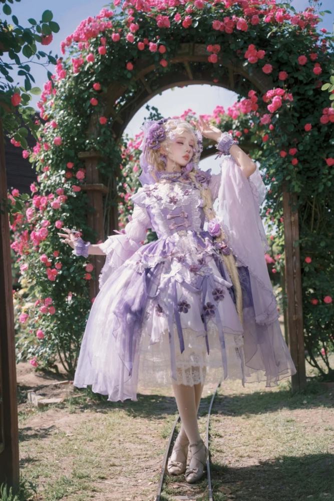 Bramble Rose ~Flower Stream~ Hanfu Qi Lolita OP 4 Colors