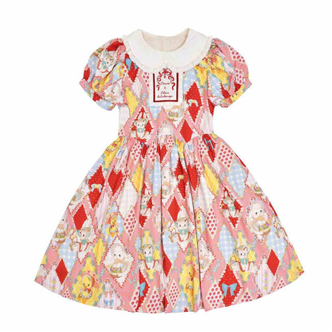 Showa Kaleidoscope Lolita One Piece, Salopette and Skirt - IN Stock