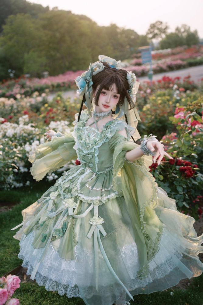 Bramble Rose ~Flower Stream~ Hanfu Qi Lolita OP 4 Colors