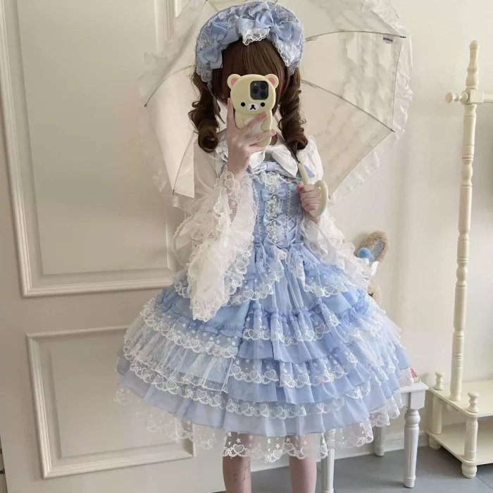 Love Prelude Lolita Jumper Dress, Blouse, Bonnet and Headbow
