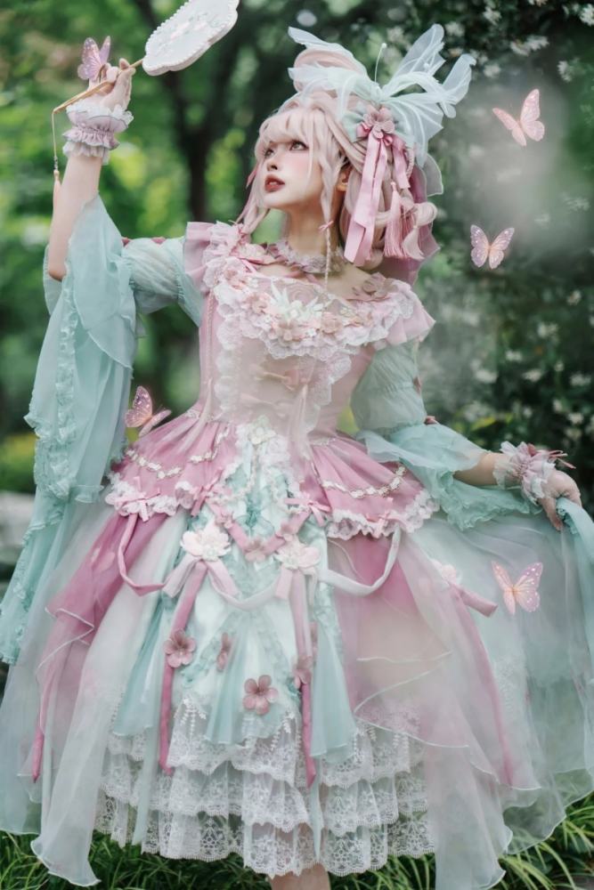 Bramble Rose ~Flower Stream~ Hanfu Qi Lolita OP 4 Colors