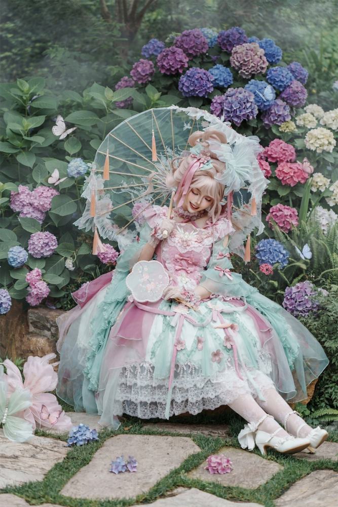 Bramble Rose ~Flower Stream~ Hanfu Qi Lolita OP 4 Colors